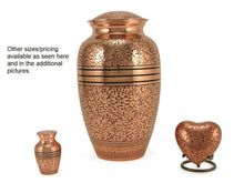 Load image into Gallery viewer, New, Brass Set of 6 Copper Oak Keepsake Cremation Urns, 5 Cubic Ins each
