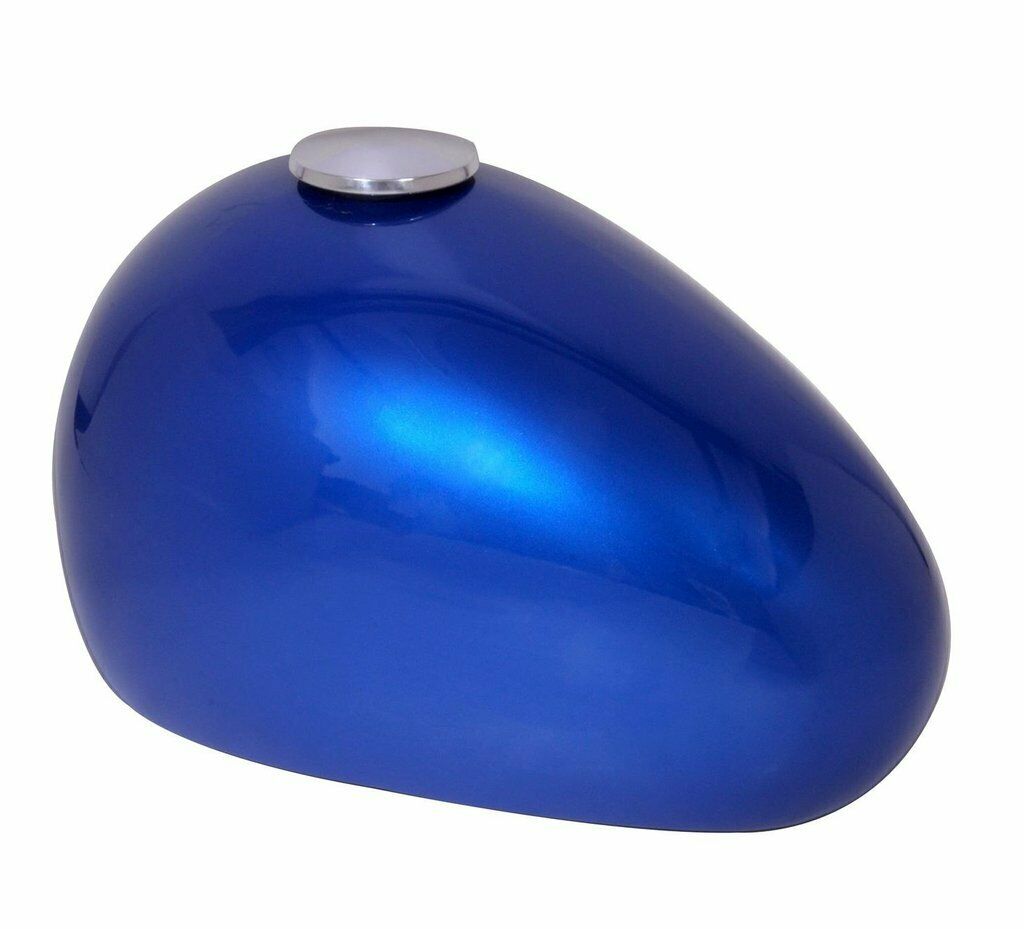 Extra-Large 350 Cubic Inch Blue Metal Motorcycle Gas Tank Funeral Cremation Urn