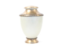 Load image into Gallery viewer, 6 Keepsake Set Aluminum &amp; Brass White Cremation Urns for Ashes, 5 Cubic Inches each
