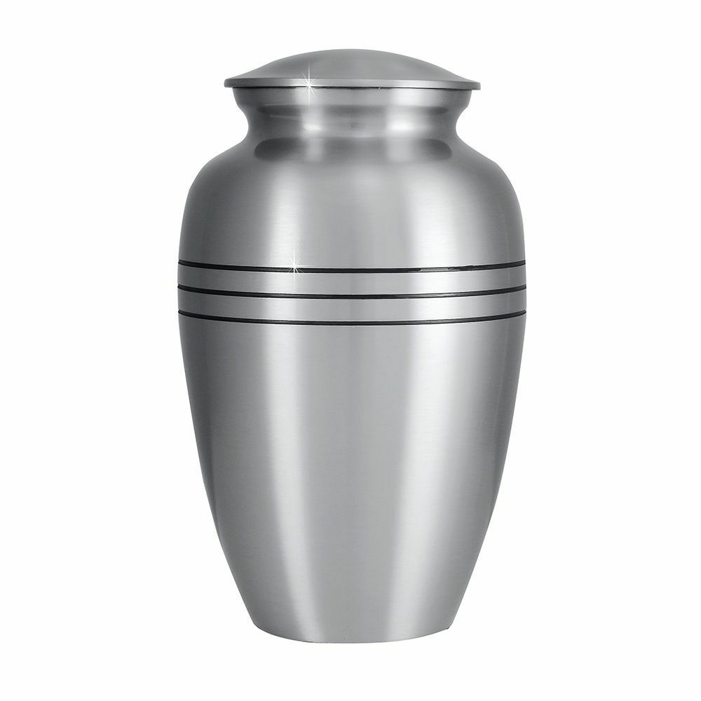 Large/Adult 228 Cubic Ins Classic Pewter Brass Funeral Cremation Urn for Ashes