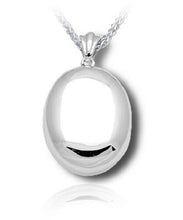 Load image into Gallery viewer, Sterling Silver High Polish Oval Funeral Cremation Urn Pendant for w/Chain
