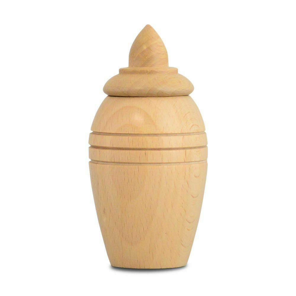 Small/Keepsake 5 Cubic Inches Plano Lightwood Funeral Cremation Urn for Ashes