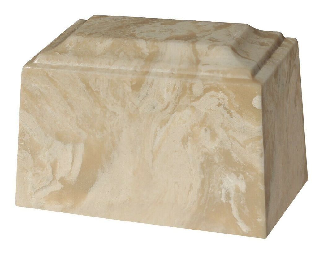 Small/Keepsake 2 Cubic Inch Beige Tuscany Cultured Marble Cremation Urn Ashes