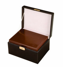 Load image into Gallery viewer, Large/Adult 210 Cubic Inches Brown Leather Chest Funeral Cremation Urn for Ashes
