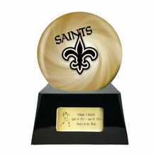 Load image into Gallery viewer, Large/Adult 200 Cubic Inch New Orleans Saints Metal Ball on Cremation Urn Base
