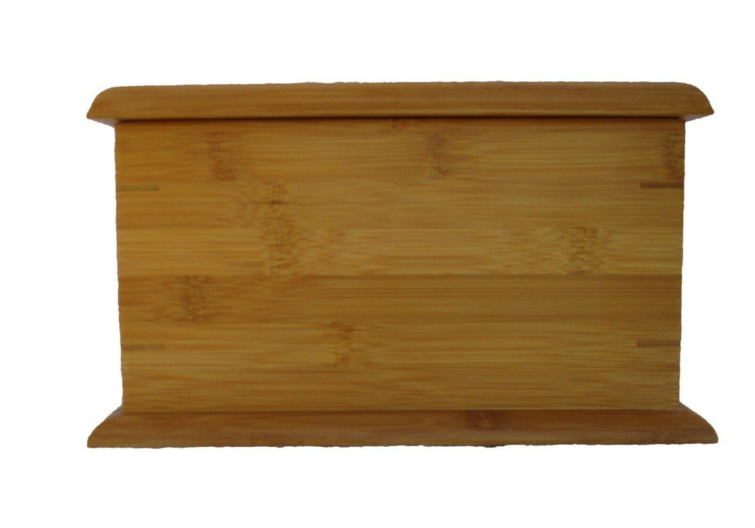 Large/Adult 240 Cubic Inches Horizontal Natural Bamboo Urn for Cremation Ashes