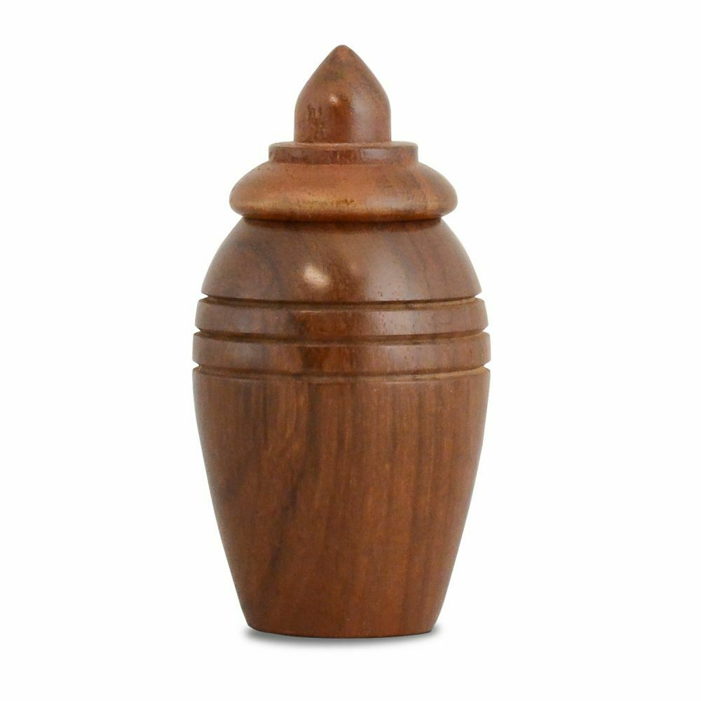 Small/Keepsake 5 Cubic Inches Plano Wood Funeral Cremation Urn for Ashes