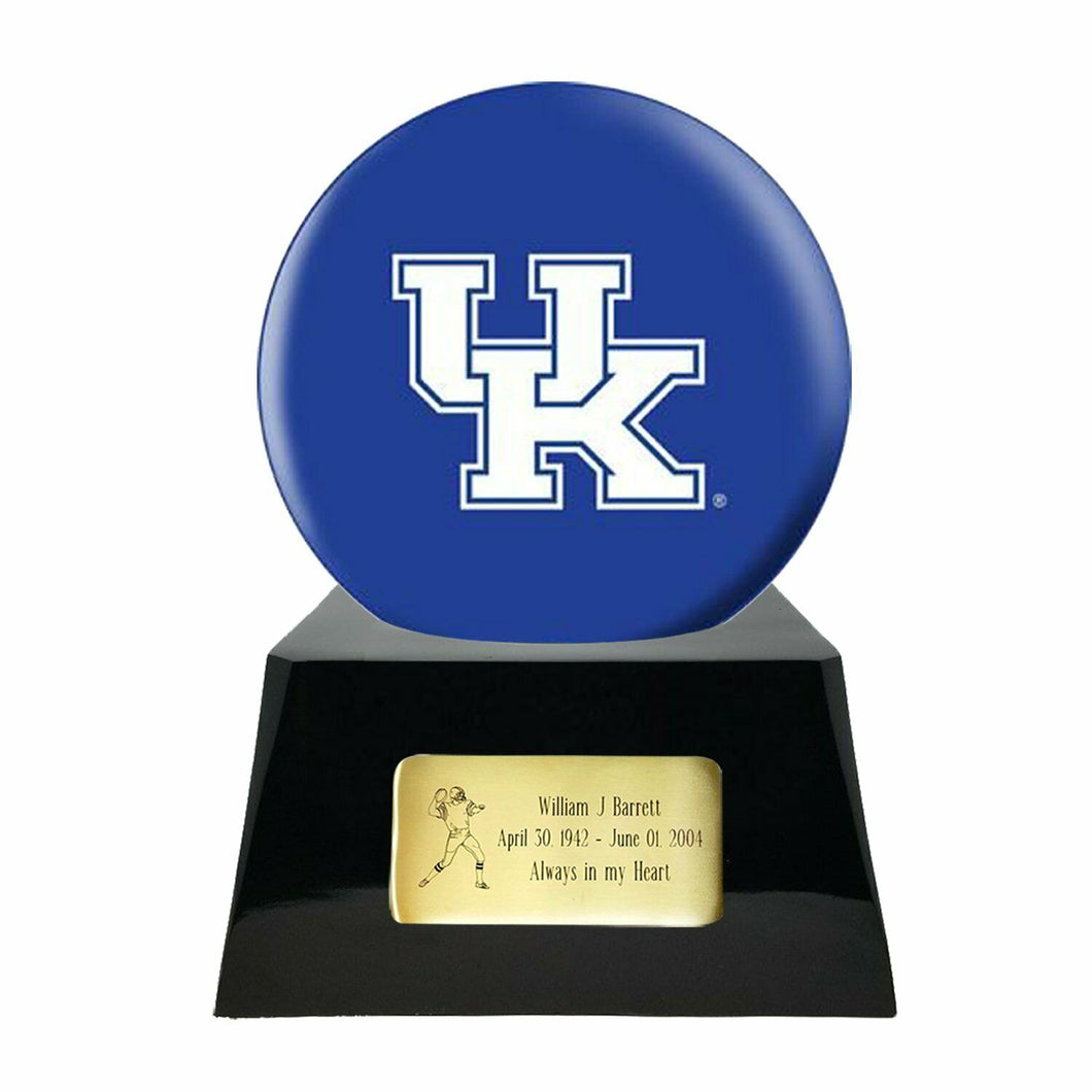 Large/Adult 200 Cubic Inch Kentucky Wildcats Metal Ball on Cremation Urn Base