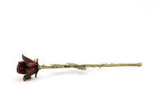 Load image into Gallery viewer, New, Solid Brass Crimson Threaded Rose Keepsake Funeral Cremation Urn For Ashes
