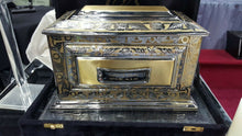 Load image into Gallery viewer, Set of Adult (225 cubic inch) &amp; Keepsake (3 inch) Brass Funeral Cremation Urns
