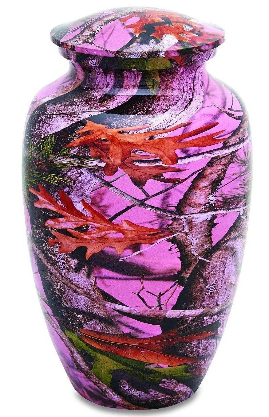 Pink Camo 210 Cubic Inches Large/Adult Funeral Cremation Urn for Ashes