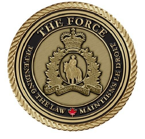 Canadian Mounted Police Medallion for Box Cremation Urn/Flag Case - 2 Inch Diam