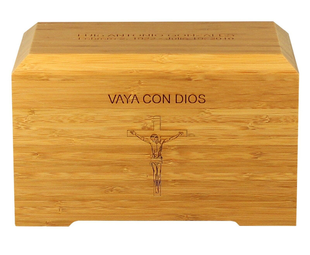 Large/Adult 245 Cubic Inches Tribute Bamboo Funeral Cremation Urn for Ashes