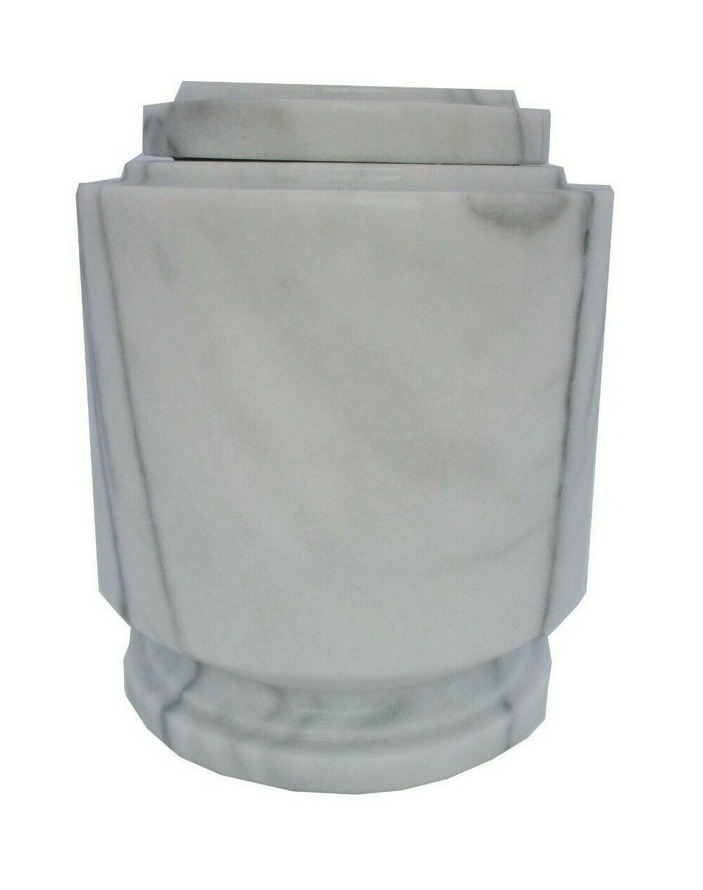 Large/Adult 215 Cubic Inches White Estate Natural Marble Urn for Cremation Ashes