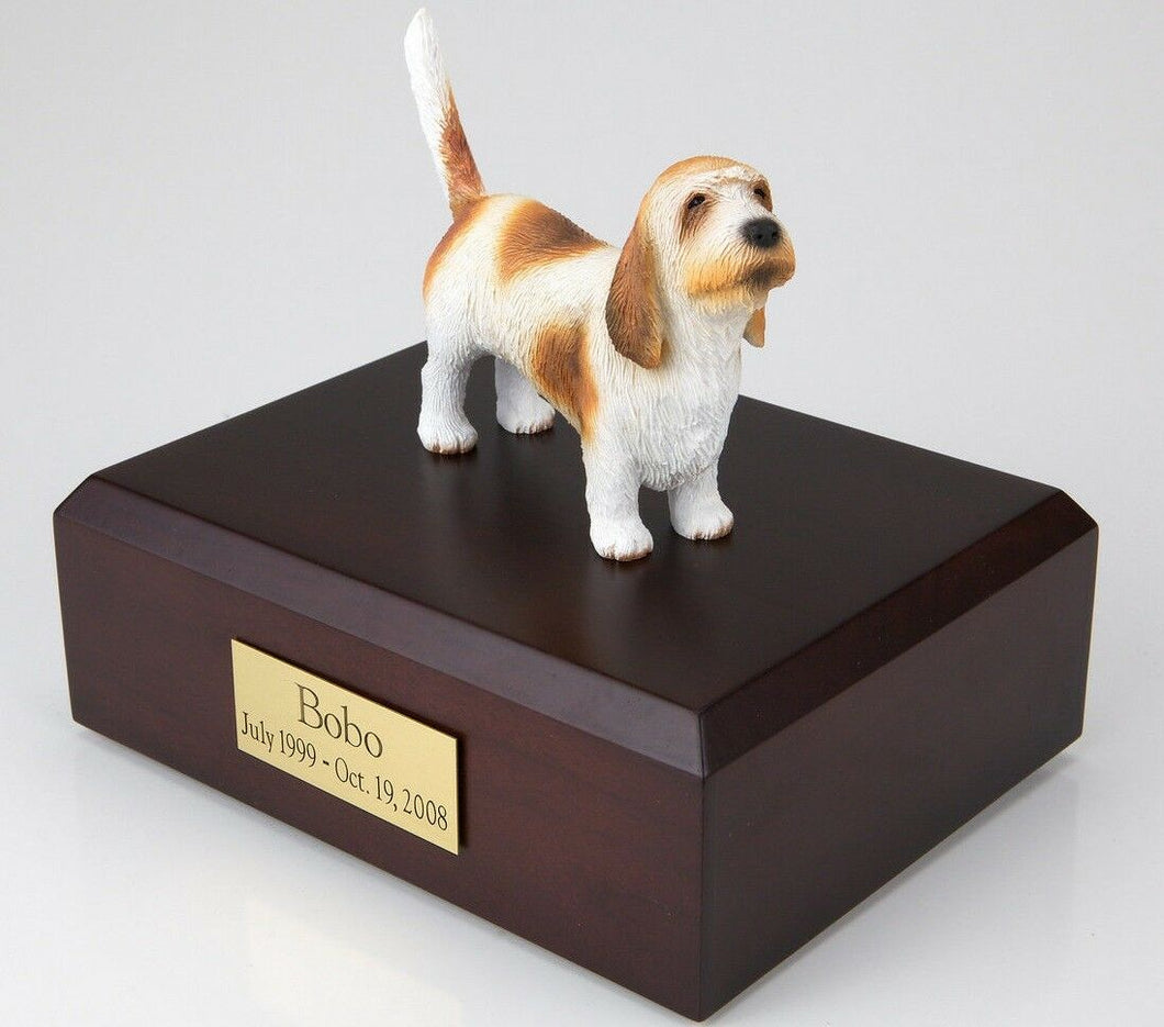 Basset Griffon Vendeen Pet Funeral Cremation Urn Avail in 3 Diff Colors & 4 Size