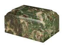 Load image into Gallery viewer, Small/Keepsake 22 Cubic Inch Camo Tuscany Cultured Marble Cremation Urn
