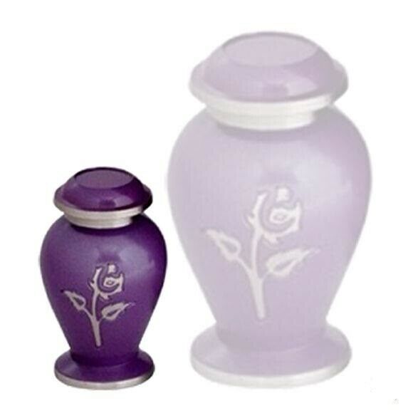 Small/Keepsake 4 Cubic Inch Brass Pearl Rose Funeral Cremation Urn for Ashes