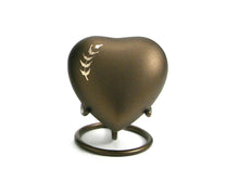 Load image into Gallery viewer, Keepsake Brass Brown Funeral Cremation Urn for Ashes, 5 Cubic Inches
