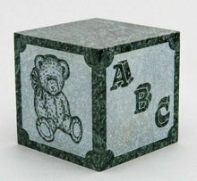 Load image into Gallery viewer, Small/Keepsake 20 Cu. Inch Green Natural Marble Infant Cremation Urn Teddy Bear
