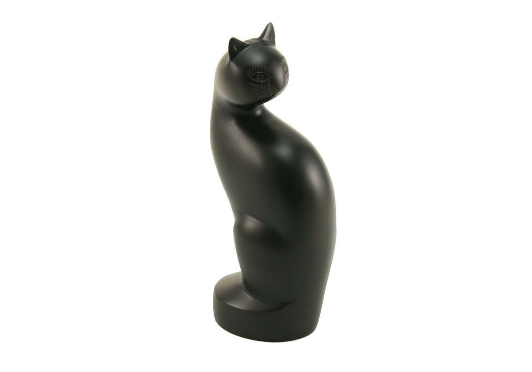Small/Keepsake Bronze Brass Tall Cat Cremation Urn, 40 cubic inches