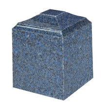 Load image into Gallery viewer, Small/Keepsake 45 Cubic Inch Sapphire Cultured Granite Cremation Urn for Ashes
