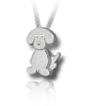 Load image into Gallery viewer, Sterling Silver Wagging Puppy Cremation Urn Pendant for Ashes w/Chain
