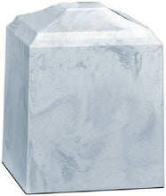Load image into Gallery viewer, Small/Keepsake 45 Cubic Inch White Cultured Marble Cremation Urn for Ashes
