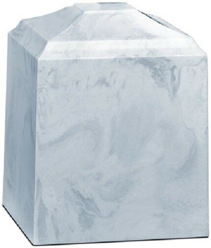 Small/Keepsake 45 Cubic Inch White Cultured Marble Cremation Urn for Ashes