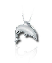 Load image into Gallery viewer, Sterling Silver Dolphin Funeral Cremation Urn Pendant for Ashes w/Chain
