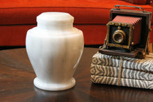 Load image into Gallery viewer, Carpel Antique White Marble Adult Funeral Cremation Urn, 220 Cubic Inches

