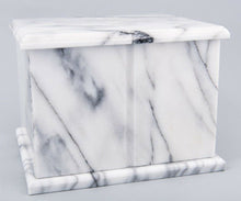 Load image into Gallery viewer, Small/Keepsake 0.2 Cubic Inches White Natural Marble Companion Cremation Urn
