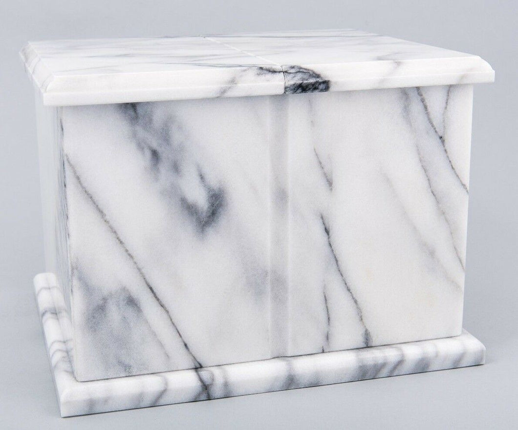 Small/Keepsake 0.2 Cubic Inches White Natural Marble Companion Cremation Urn