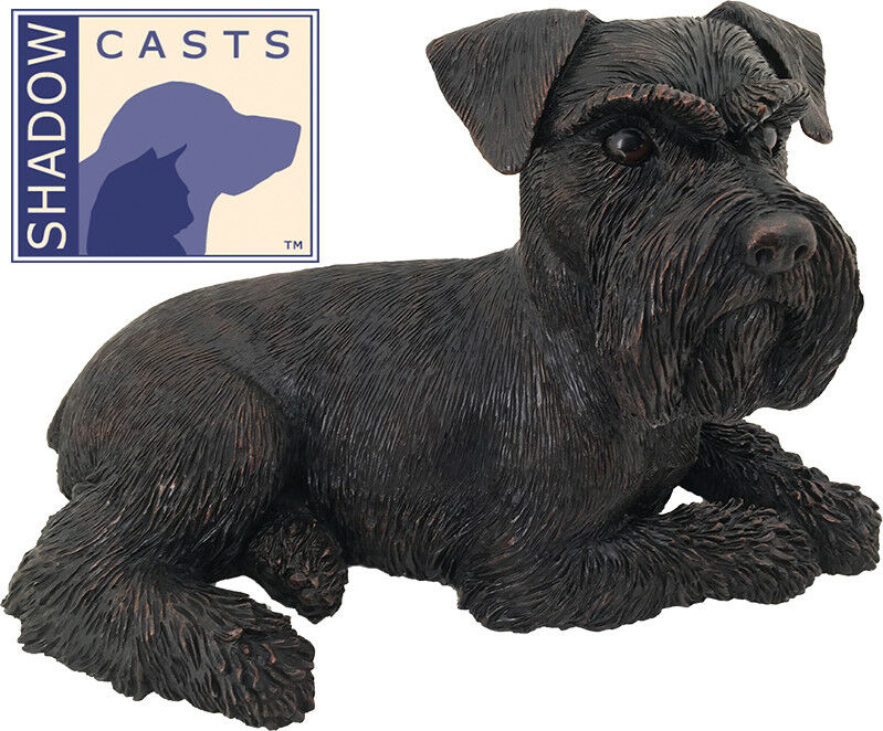 Large 125 Cubic Inches Schnauzer ShadowCasts Bronze Urn for Cremation Ashes