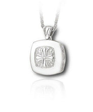Load image into Gallery viewer, Sterling Silver Spanish Cushion Funeral Cremation Urn Pendant for Ashes w/Chain
