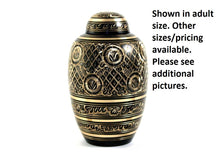 Load image into Gallery viewer, Solid Brass Radiance Adult Funeral Cremation Urn For Ashes 210 Cubic Inches
