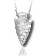 Load image into Gallery viewer, Sterling Silver Stone Arrow Head Funeral Cremation Urn Pendant for Ashes w/Chain
