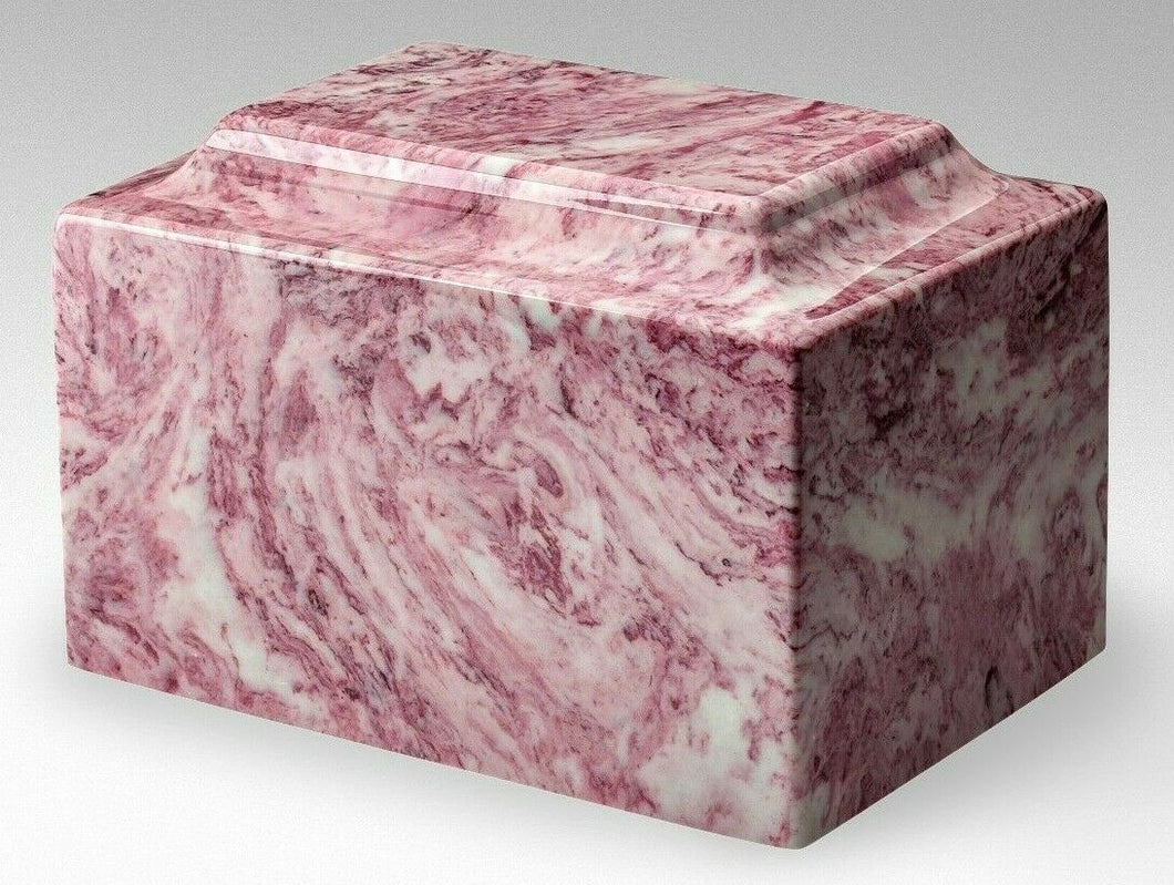 Classic Marble Pink & White Oversized 325 Cubic Inch Cremation Urn, TSA Approved