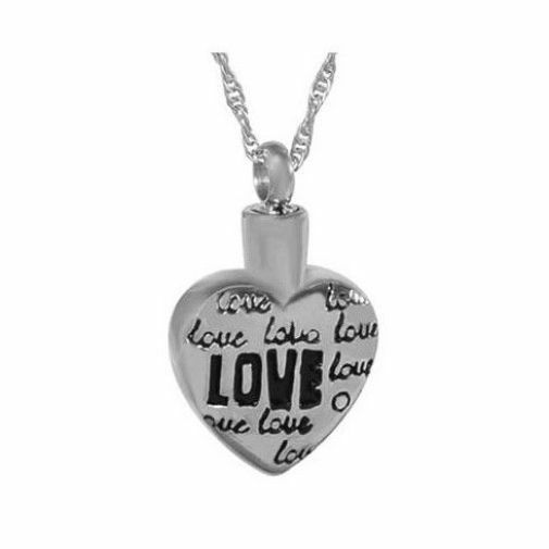 Love Heart Stainless Steel Pendant/Necklace Funeral Cremation Urn for Ashes