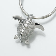 Load image into Gallery viewer, Sterling Silver Sea Turtle Pendant Funeral Cremation Jewelry Urn For Ashes
