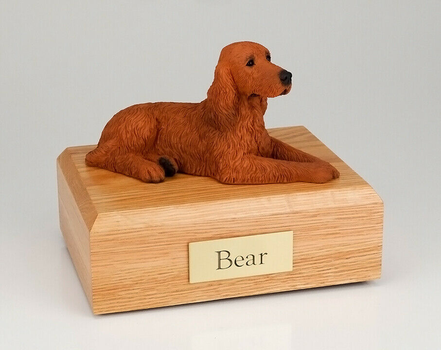 Irish Setter Stand Pet Cremation Urn, Available in 3 Different Colors & 4 Sizes