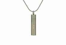 Load image into Gallery viewer, Stainless Steel Pewter Cylinder Companion Cremation Pendant w/chain
