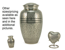 Load image into Gallery viewer, New, Brass Set of 6 Silver Oak Keepsake Cremation Urns, 5 Cubic Ins each
