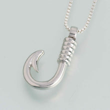 Load image into Gallery viewer, Sterling Silver Fish Hook Memorial Jewelry Pendant Funeral Cremation Urn
