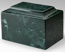 Load image into Gallery viewer, Classic Cultured Marble Dark Green 50 Cubic Inches Cremation Urn TSA Approved
