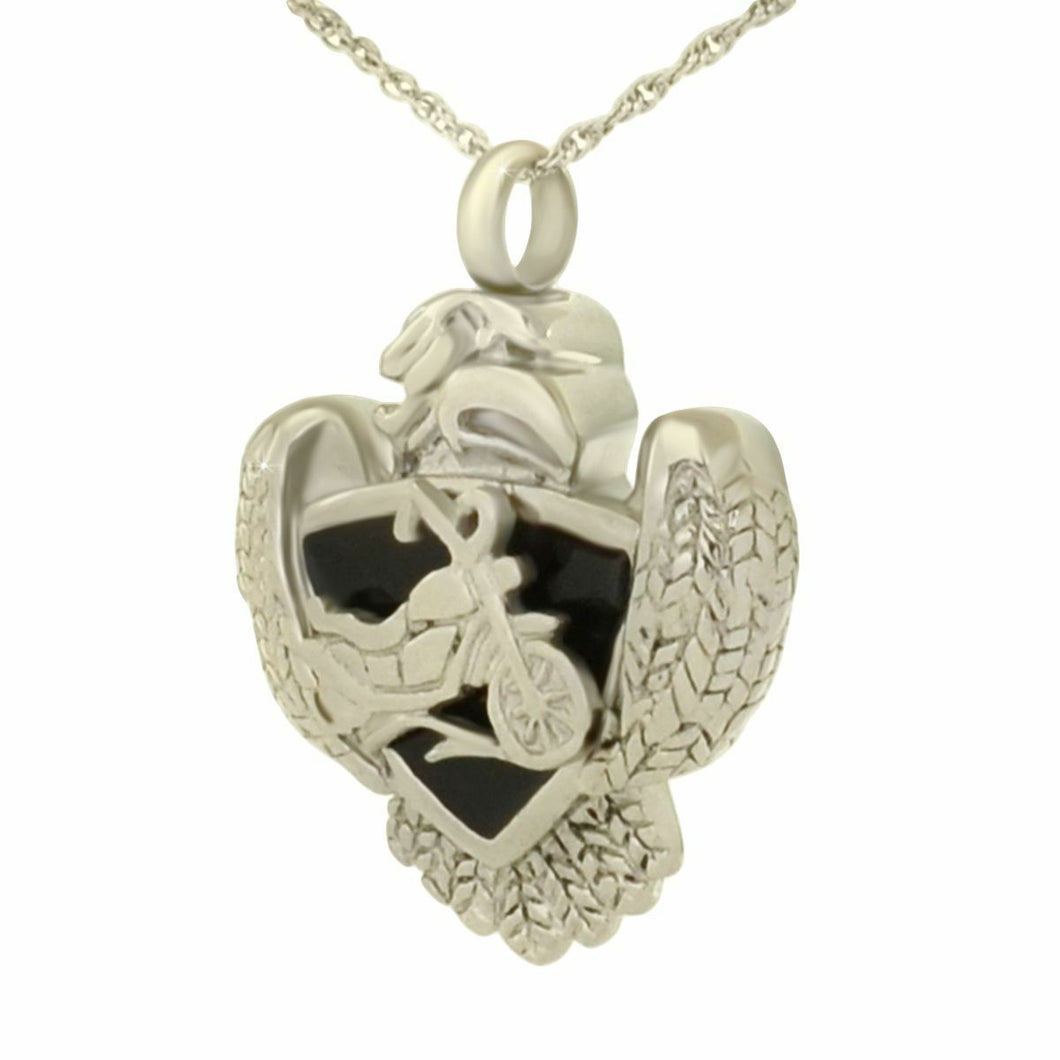 Eagle Shield Stainless Steel Pendant/Necklace Funeral Cremation Urn for Ashes