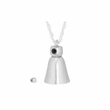 Load image into Gallery viewer, Brass &amp; Sterling Silver Tiny Bell Pendant/Necklace Cremation Urn for Ashes
