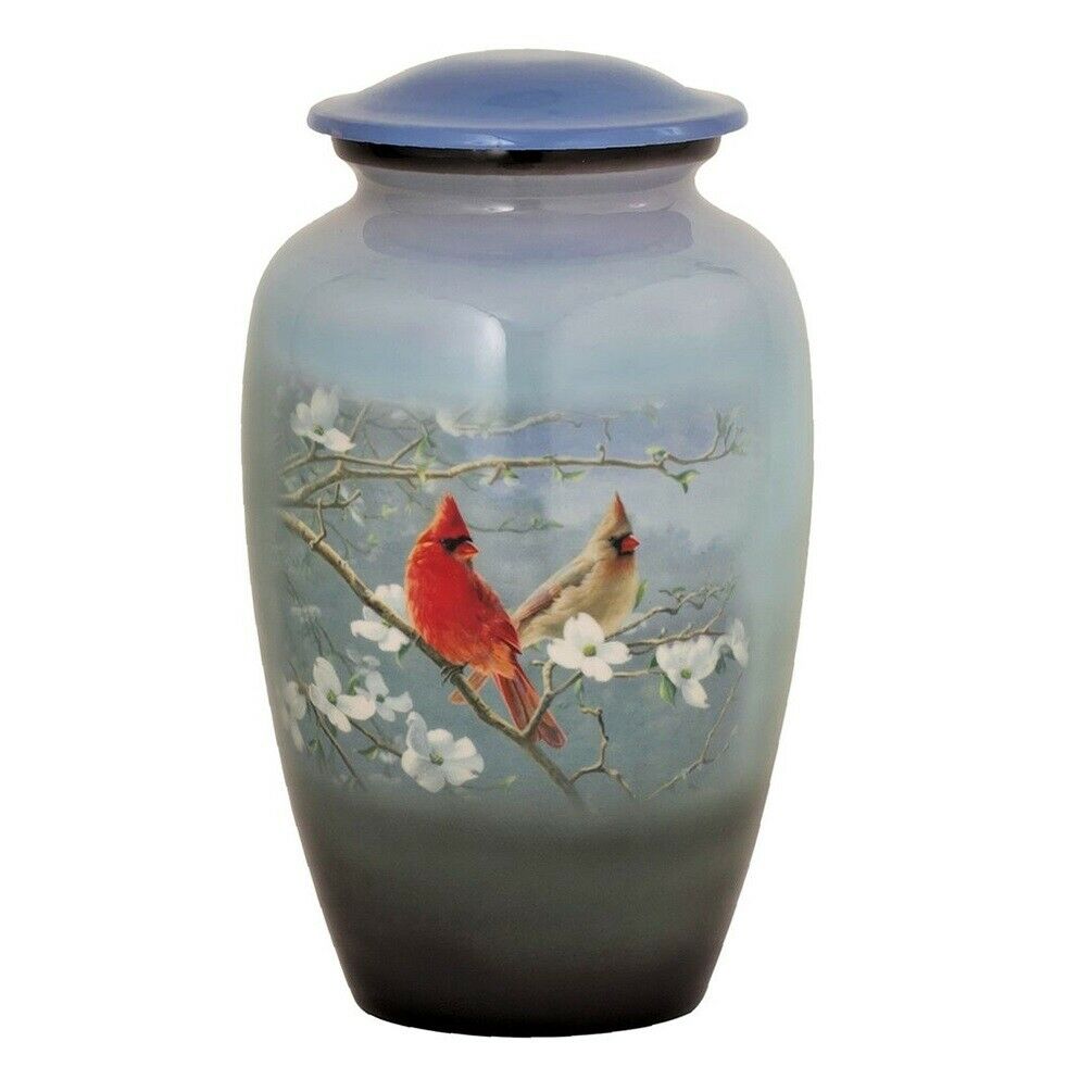 Large/Adult 210 Cubic Inch Metal Cardinal Funeral Cremation Urn for Ashes