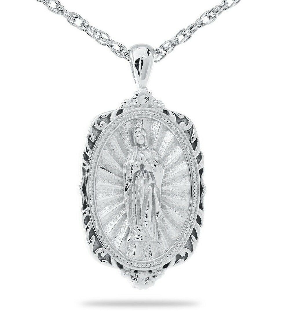 Lady of Guadalupe Stainless Steel Pendant/Necklace Cremation Urn for Ashes
