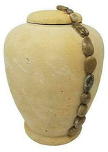 Load image into Gallery viewer, Large/Adult 220 Cubic In. Natural Sand Ocean Pebbles Biodegradable Cremation Urn
