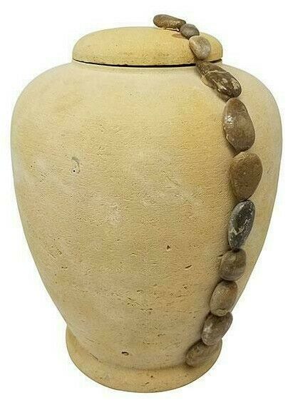 Large/Adult 220 Cubic In. Natural Sand Ocean Pebbles Biodegradable Cremation Urn